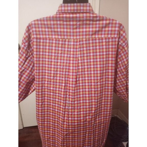 Gitman Bros Shirt Mens 2XL Red Multicolor Button Up Short Sleeve Plaid Cotton - Picture 8 of 12